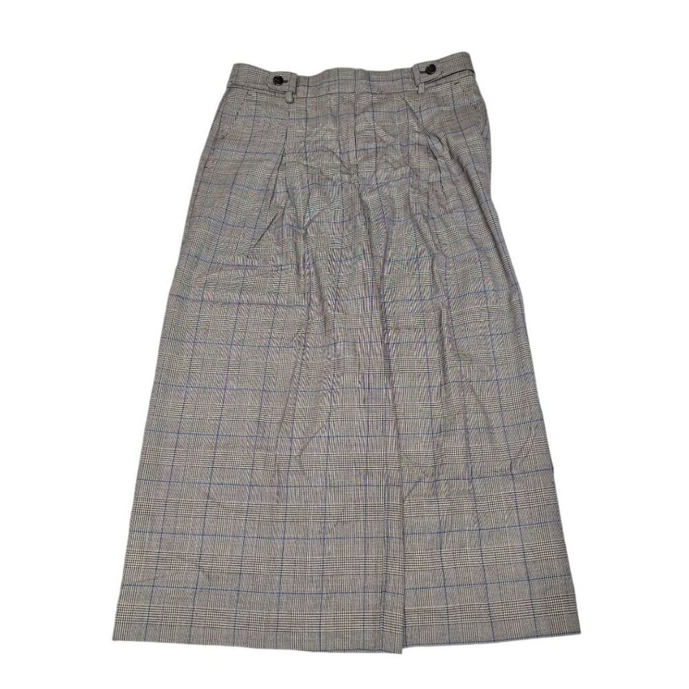 J Crew Extra Wide Leg‎ Trouser 14 Inch Plaid Brown Womens 10 Pockets Pleated